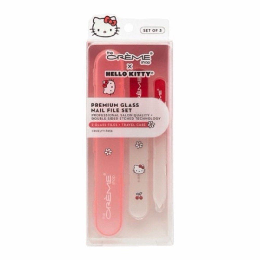 The Crème Shop x Hello Kitty Premium Glass Nail File Set - 3pc NEW